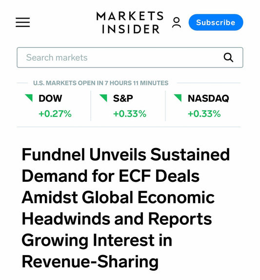 Markets Insider:  Fundnel Unveils Sustained Demand for ECF Deals Amidst Global Economic Headwinds and Reports Growing Interest in Revenue-Sharing